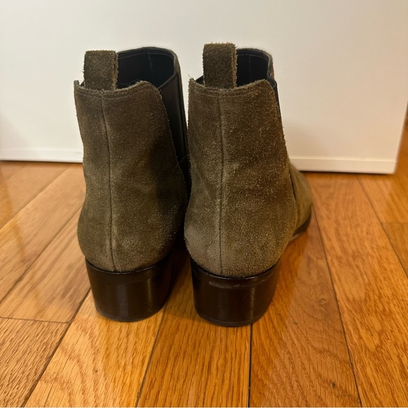 Marc Fisher Yale Pointy Toe Bootie with Metal Detail Medium Green Suede — Size 6 - Picture 6 of 9